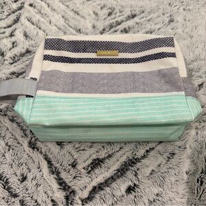 Sophia Joy Striped Cosmetic Bag Colorful with Holding Handle
